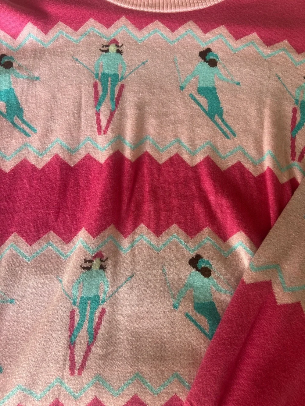 Anthropologie Pink Ski-Pattern Sweater - Picture 3 of 4